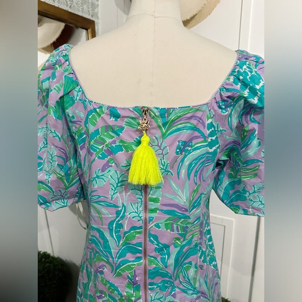 Lilly Pulitzer Lettie Short Sleeve Dress Purple Iris On the Chase Size 10 - Picture 7 of 8